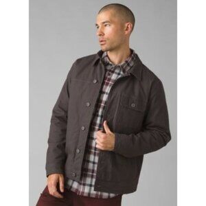 Prana Trembly Insulated Jacket Shacket Chore Utility Men's Charcoal Grey Red Sma
